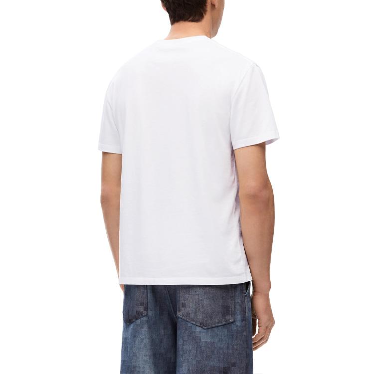 LOEWE T-Shirts Men's White Crew Neck Moderate Straight Fit H526Y22X99-2100