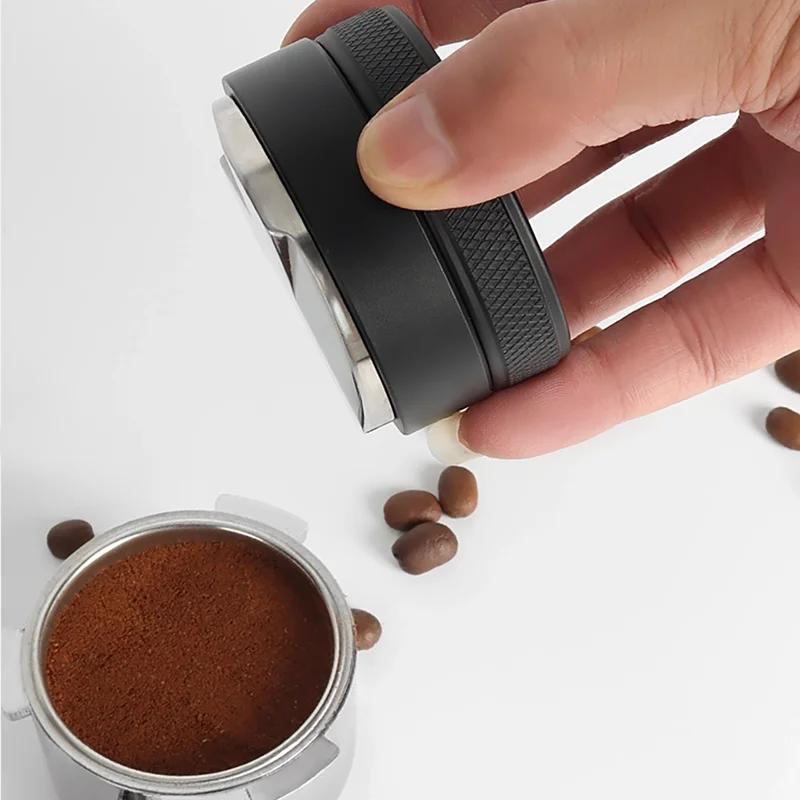 51 53 58mm Coffee Espresso Tamper Stainless Steel Coffee Powder Press Machine Adjustable Depth Espresso Distributor Leveler
