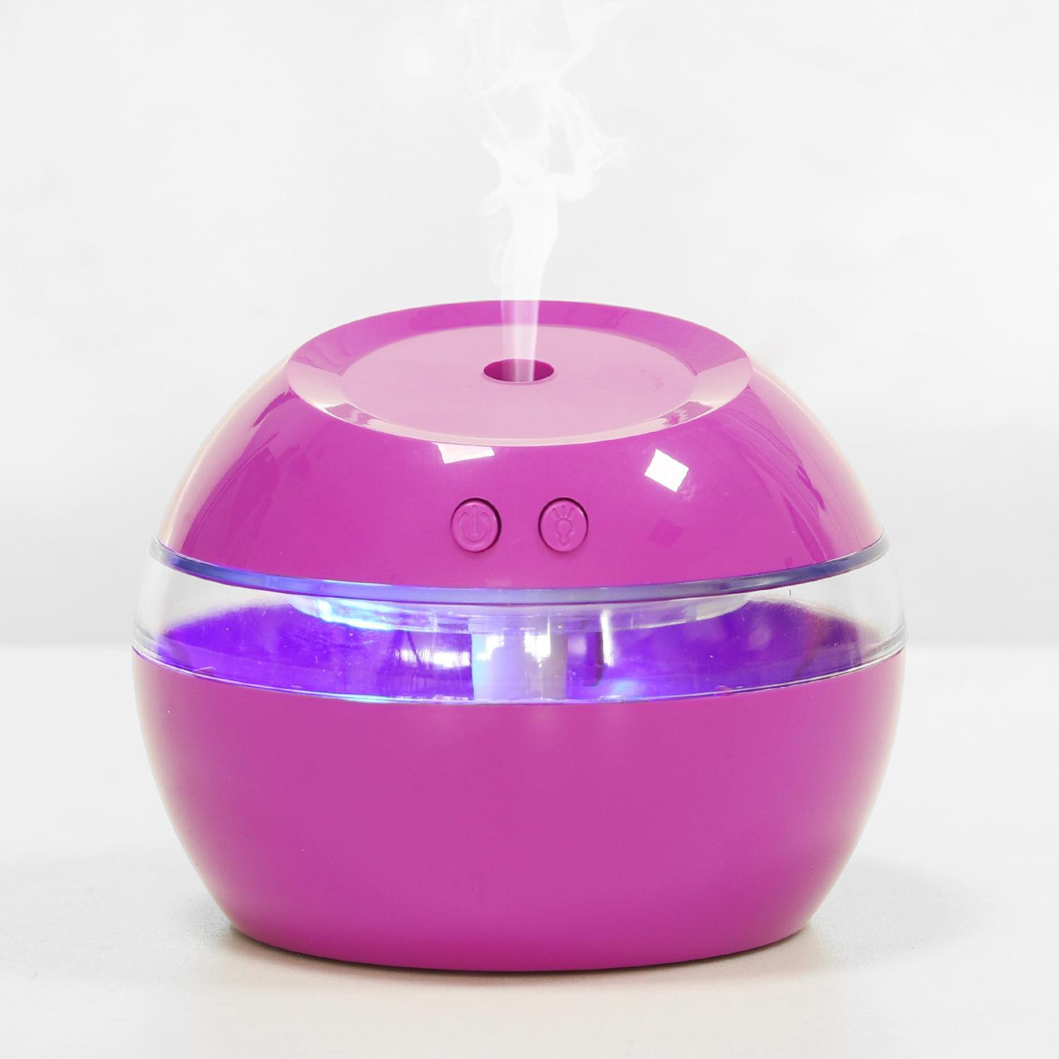 

Круглый увлажнитель воздуха USB Wood Grain объемом 300 мл - Мини-распылитель для дома и офиса в подарок фиолетовый