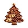 Christmas Tree Charcuterie Board Wooden Divided Food Tray Christmas Tree Serving Platter Cheese Board for Fruit Dessert Nut