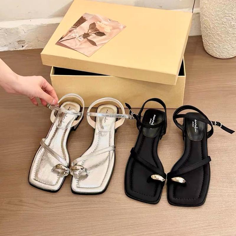 Fashion 2025 Summer Beach Vacation Women's Sandals Fashionable Simple Clip Toes Narrow Band Women's High Heels Women's Shoes Sandaria
