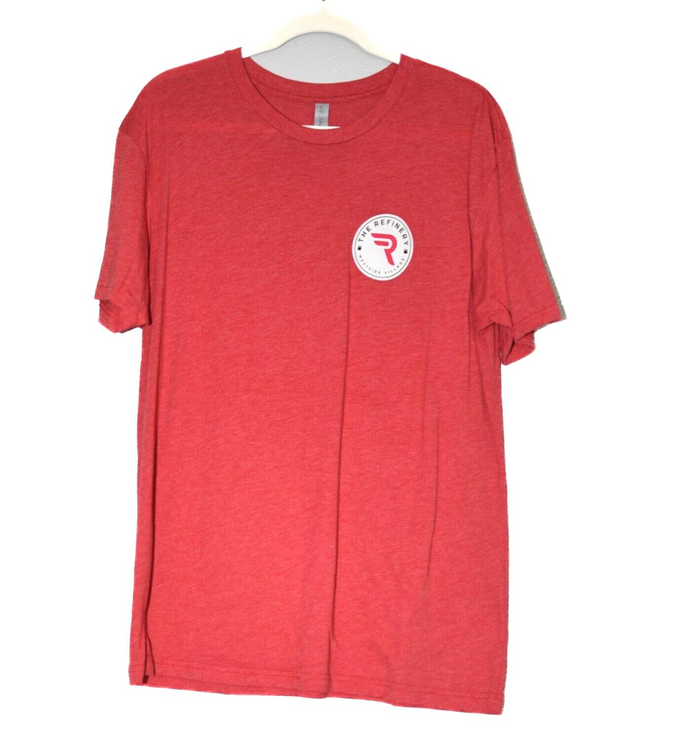 Next Level Men Red T-Shirt Graphic Logo The Refinery Crewneck Short Sleeve Large XL