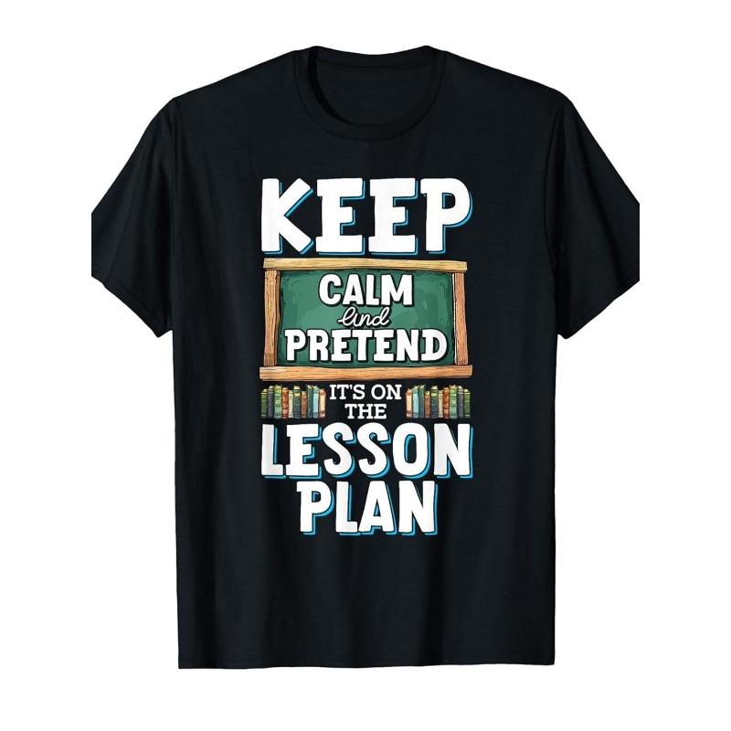 

Европейские размеры Смешная футболка для учителя | Держи это в плане урока Графика с изображением книг и карандашей, S чёрный