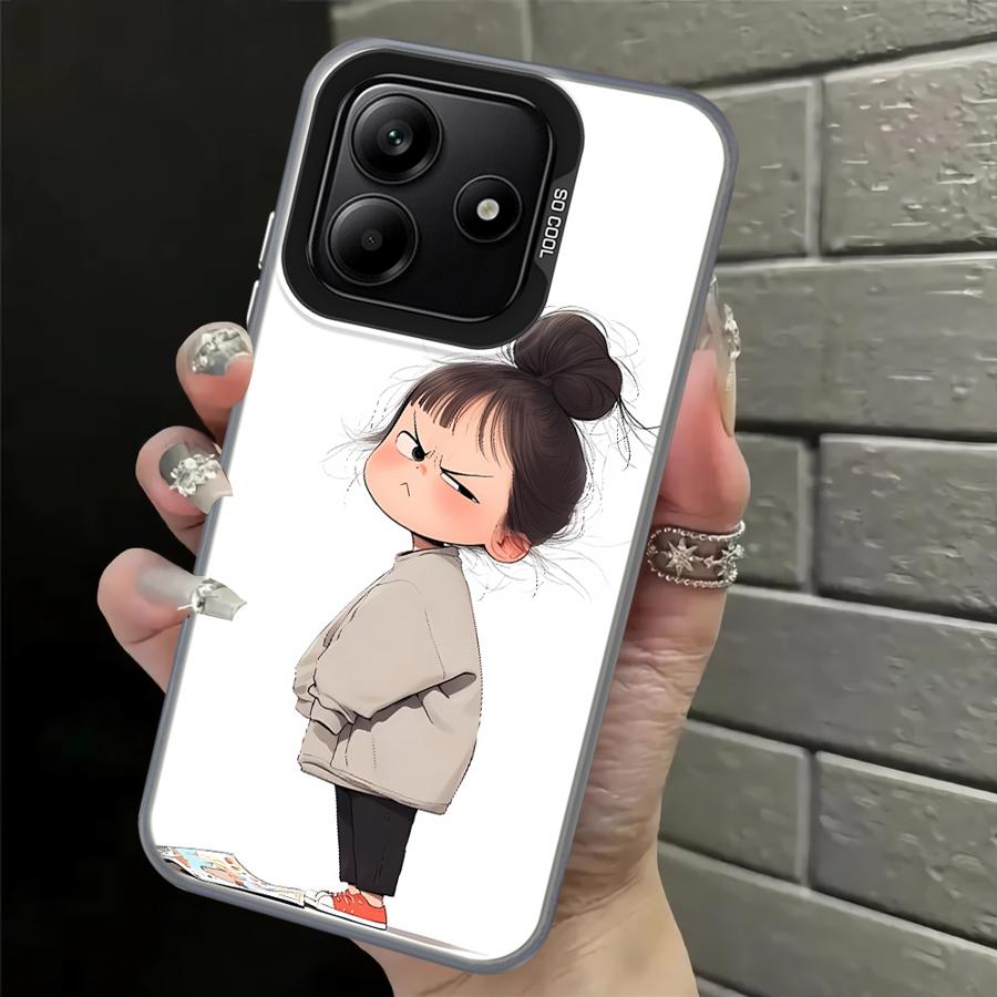 Cute Angry Girl Case for Xiaomi Poco F3 GT C50 F4 X3 NFC X5 C51 X3 Pro Back Phone Cover