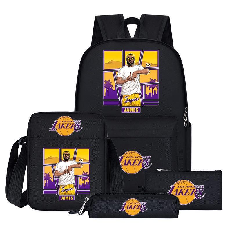 Sac à dos style dessin animé NBA pour adolescents Grande taille Capacité 20L