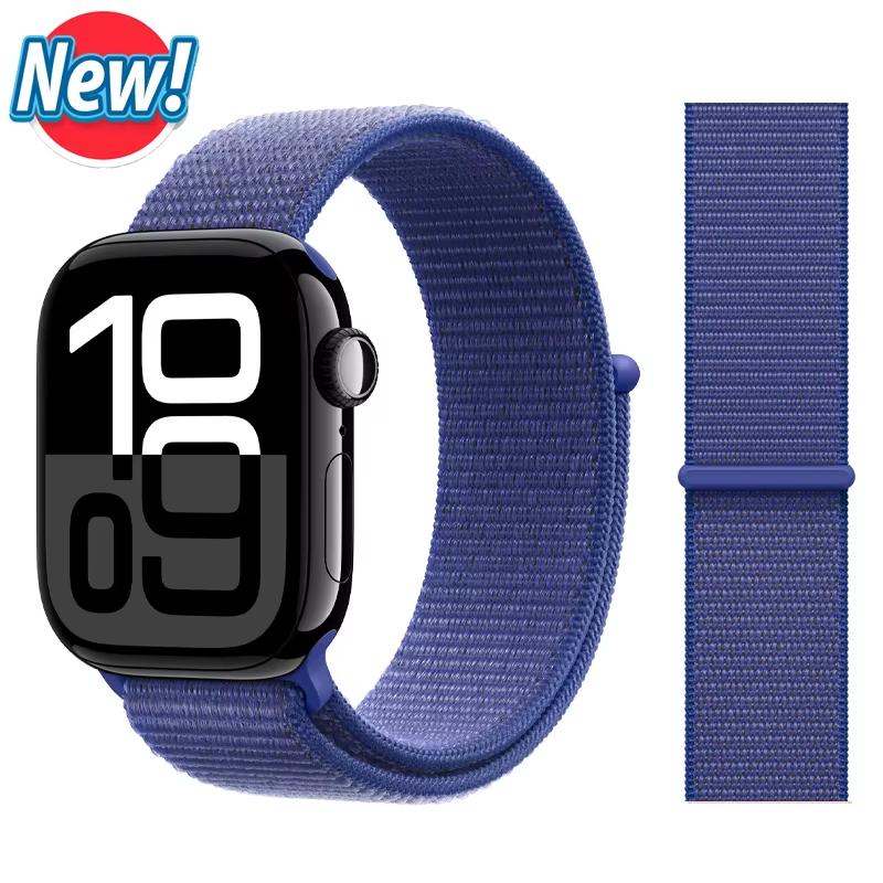 Cinturino in Nylon a Passante Per Apple Watch Bands 46mm 44mm 40mm 41mm 45mm 42mm Cinturino Originale iWatch Serie 11 10 SE 9 8 Ultra 3