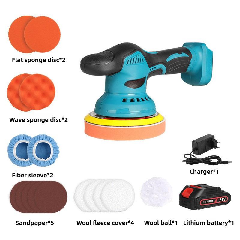21V Přenosná elektrická leštička Domácí voskovací brusný nástroj Ruční integrovaná automobilová leštička