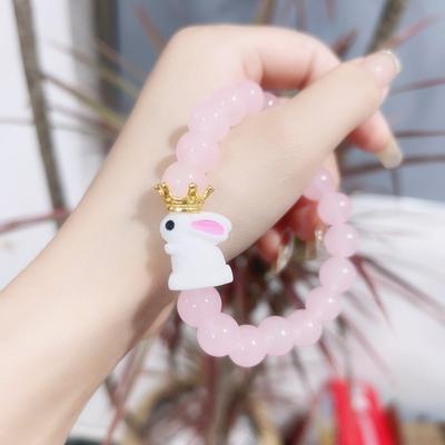 New Glass Rabbit Bracelet Cute Sweet Ice Plate Play Bracelet Versatile Couple Jewelry