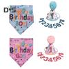 Dog Birthday Costume Accessory Pet Hat Bandana Numbers Set Puppy Dress Up Triangle Scarf Outfit for Small Medium Large Dogs