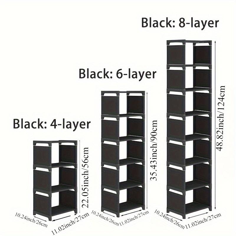 Justerbart 6/8-lags metallskostativ - Bærbar oppbevaringshylle for entré, egnet for studenthybel og hjem, flerlags oppbevaringsløsning for joggesko og fottøy