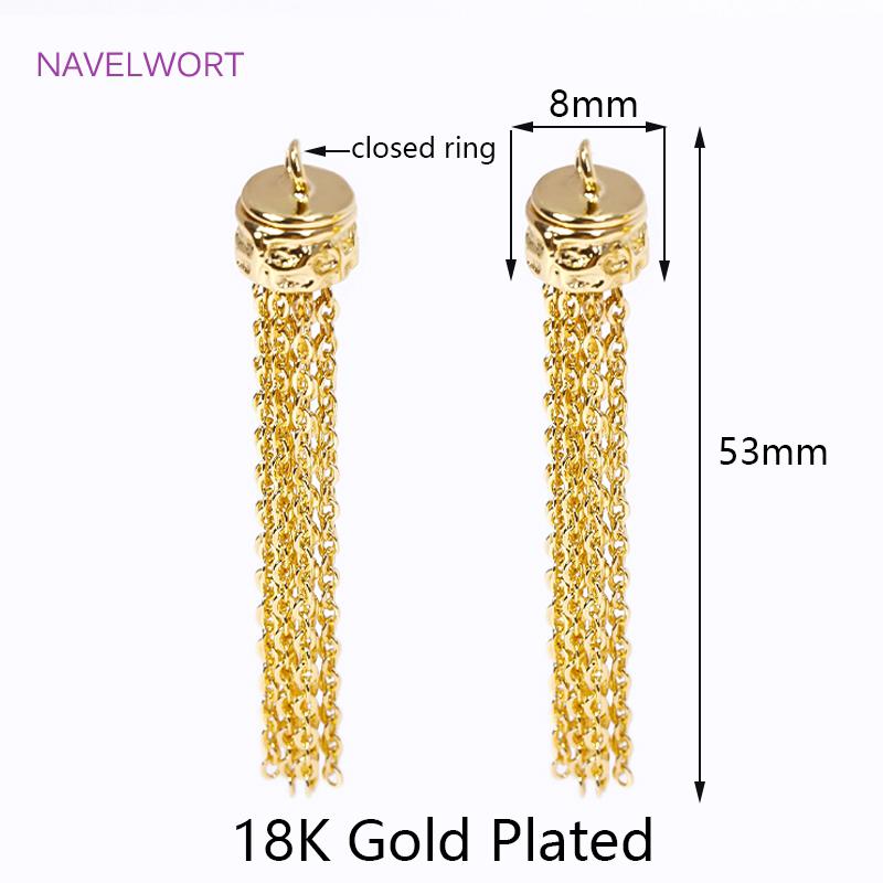 Trendy 18K Gold Plated Brass Tassel Charms For Earrings Jewelry Making DIY Tassel Pendant Jewelry Accessories Wholesale 2 pieces