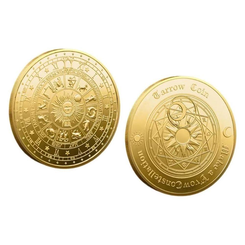 

Солнце, Луна и Звезды - Вращающиеся, Металлические памятные медали Двенадцати Созвездий One Size