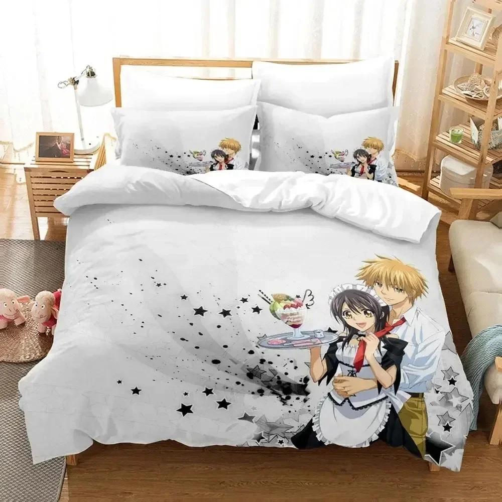 New  Maid Sama Misaki Bedding Set Printed Bed Set With Pillowcase Bed Duvet Cover Soft Queen King Size Bedclothes Home
