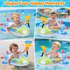 Inflatable Baby Pool Float with Safety Seat and Water Spray Gun Toddler Swimming Ring for Outdoor Water Activities and Pool Use
