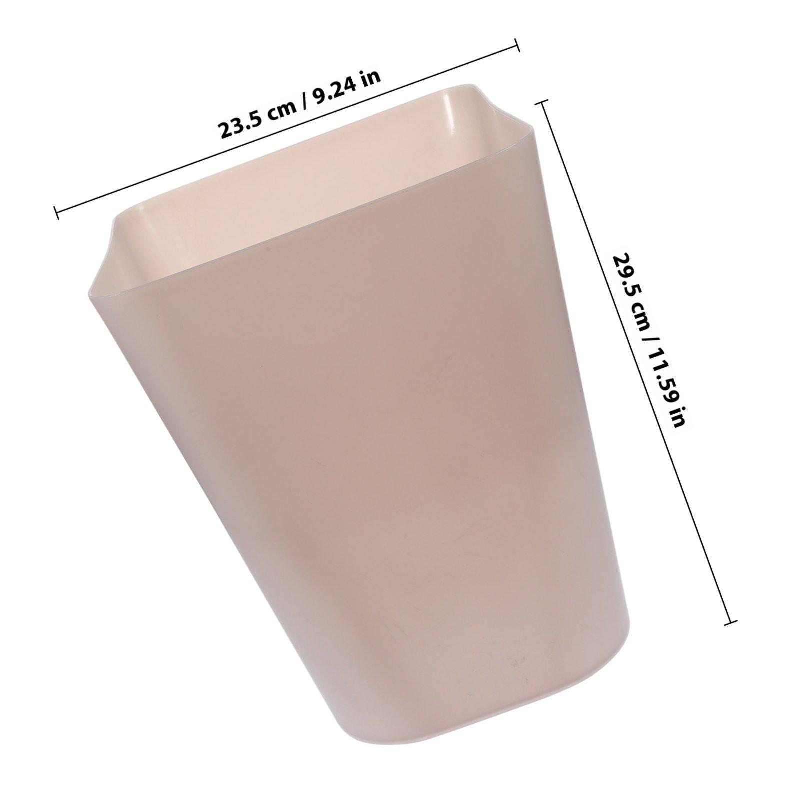 

Square Garbage Can 10L Smooth Finish Easy Clean for Home Office Desk Bedroom Trash Bin Plastic Waste Container светло-коричневого