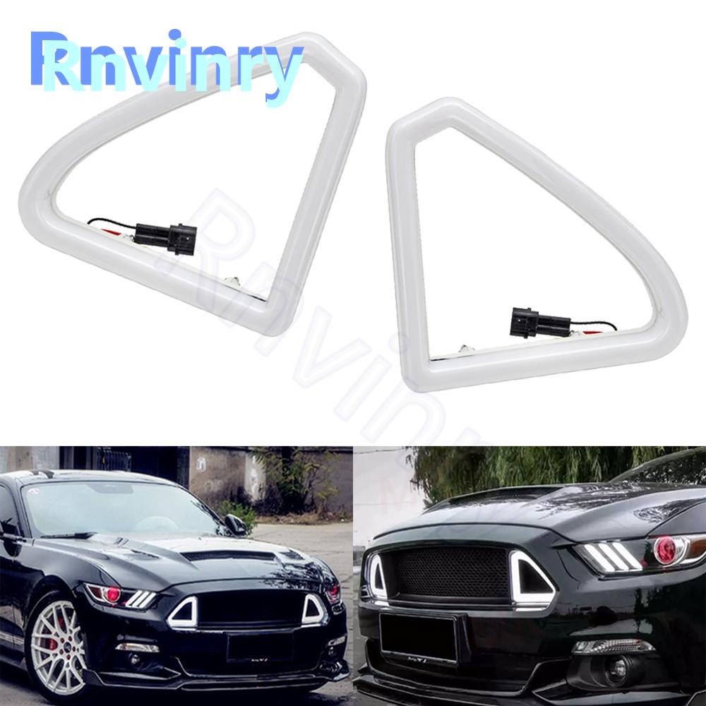 

2 шт. Передняя решетка капота бампера белые светодиодные ДХО дневные ходовые огни для Ford Mustang EcoBoost/EcoBoost Premium 2015-2017 2016