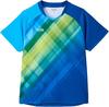 VICTAS Table Tennis Uniform, J.T.T.A (Japan Table Tennis Association) Approved, Sweat-wicking, Quick-drying, Unisex, Gradient Check Game Shirt, Blue,