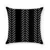 Nordisch Schlicht Schwarz und Weiß Geometrisch Weiß Leinen Kissenbezug Sommer Zuhause Sofa Kissen Kissenbezug