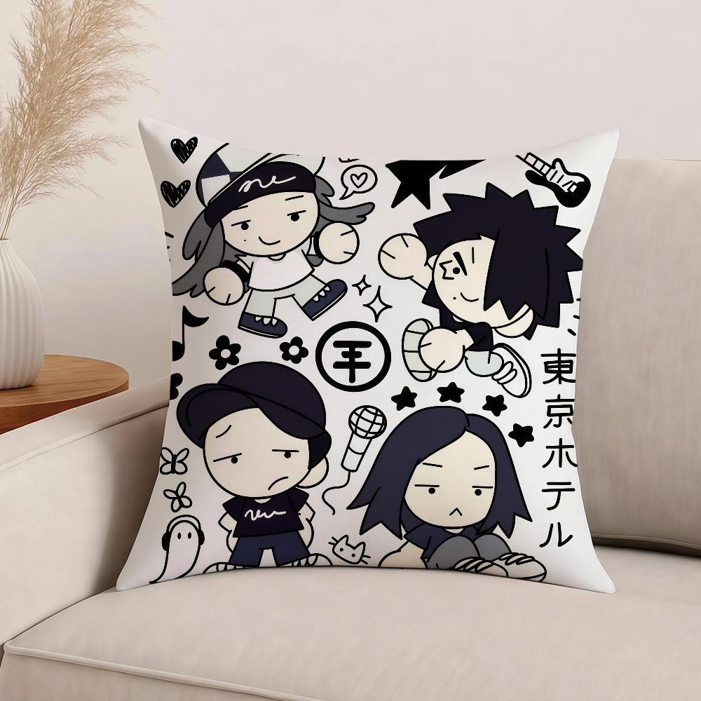 Federa Cuscino Band Tokio Hotel Tom Kaulitz Cuscini da Ufficio Adatti per Divano Auto Camera da Letto Copricuscino Decorativo