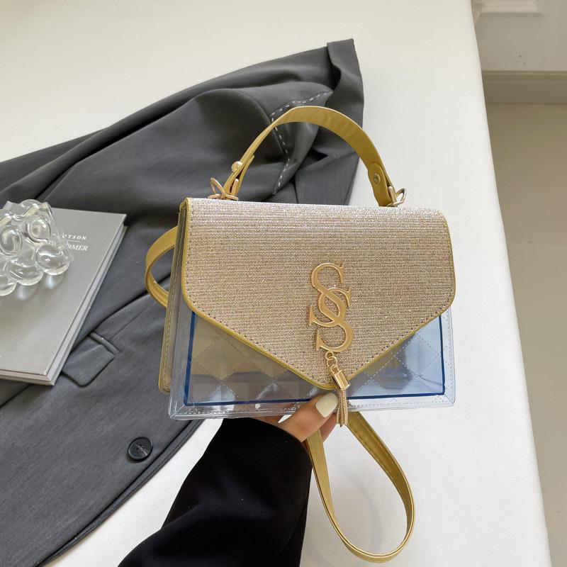 

Trend simple casual letter new fashion summer retro casual portable shoulder messenger bag women золотий