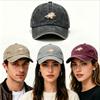 Pc Retro Washed Distressed Baseball Cap Animal Print Cozy Sleeping Cat Design Daily Outdoor Unisex Wearable Comfortable Accesso