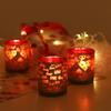 1pcHeart Candle Cup Red Letter Candle Holder Party Table Decoration Glass Candle Cup Gift