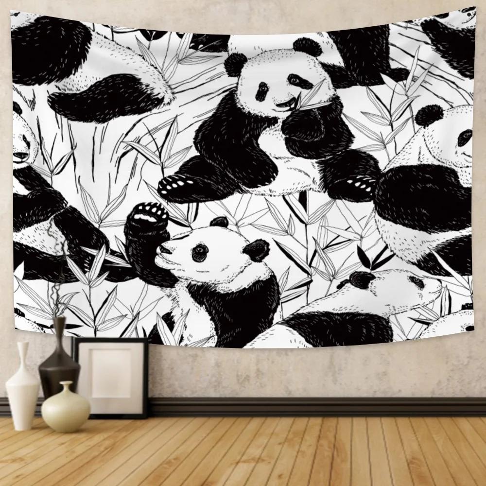 Китайский панда милый декоративный гобелен домашний декор стены офис гостиная гобелен — фото 9