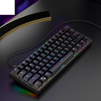 BAJEAL G101 61 kláves Drôtová mechanická klávesnica RGB podsvietenie Klávesnica PBT Dvojfarebná injekčná klávesnica