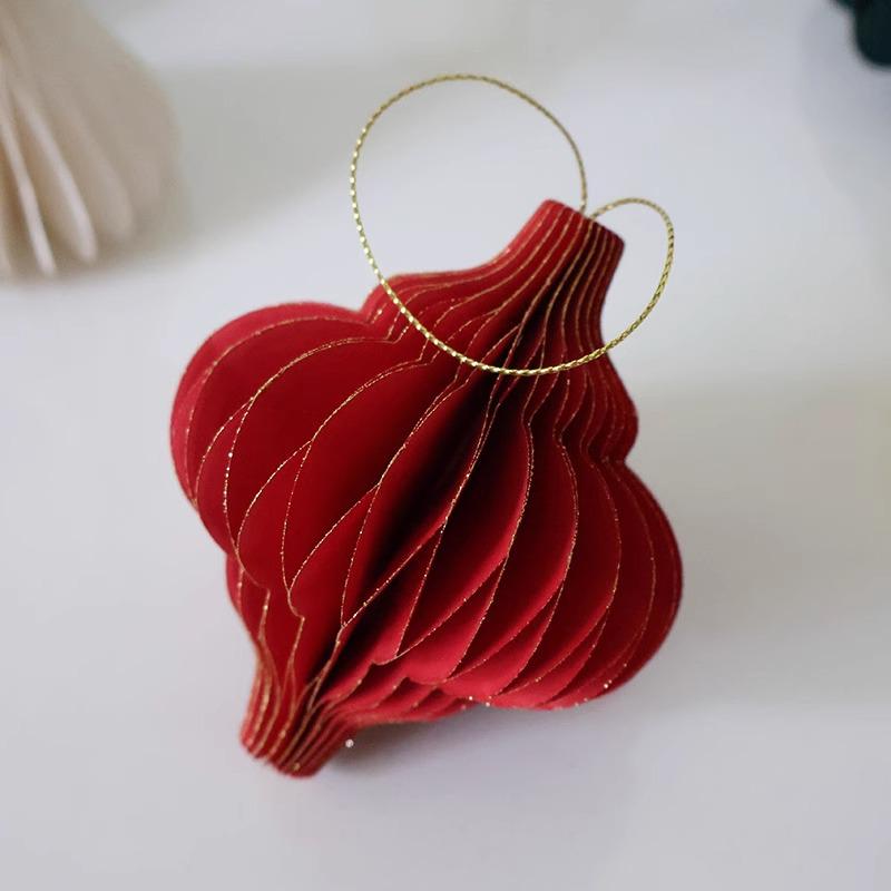 Christmas Honeycomb Ball & Bell Ornaments for Tree and Wall Decoration