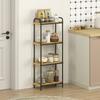 Bathroom shelf 4-level narrow freestanding storage shelf bamboo 1.5 x 21.5 x 106 cm natural wood effect