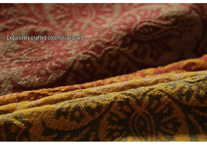 All-Season Chenille Nepali Ethnic Sofa Throw Blanket Shawl Tapestry