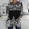 Plus Size Women Crew Neck Long Sleeve Tee Soft Baggy Tops For Housework And Casual Outdoor Activities