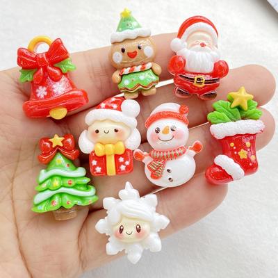 10 Stück Neue Niedliche Harz Weihnachts Schneemann, Baum, Kleine Glocke Serie Flache Rückseite Scrapbooking DIY Schmuck Handwerk Dekoration Zubehör