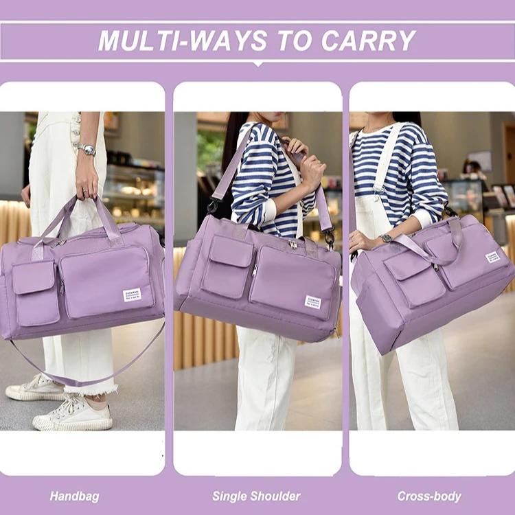 Torba Podróżna Carry On Duża Pojemność Weekender Nocna Torba Duffel z Komorą na Buty Torby Sportowe Fitness dla Kobiet