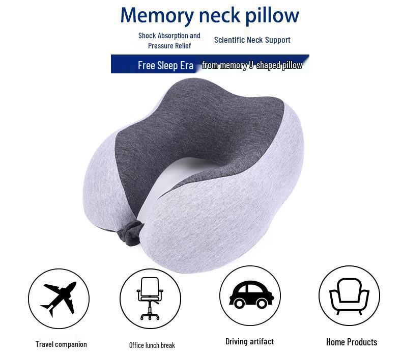 Caspian Wolf U-Shaped Memory Foam Neck Pillow - Portable Magnetic Travel Neck Support for Men & Women