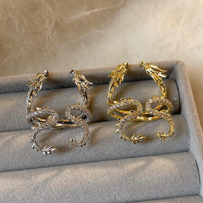 1 Pcs 925 Sterling Silver No-piecing Zircon Dragon Clip Earring For Women Girl Ear Cuff Jewelry Brincos Bijoux Femme