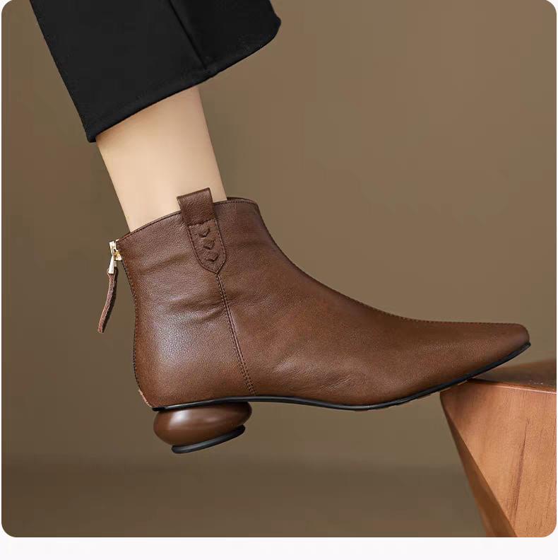 Fashion Pointed Toe Booties Single Boots New Low Heel Soft Foundation Autumn and Winter Women 2025 New