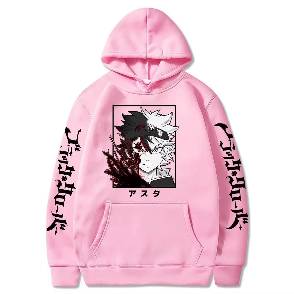 Black Clover Anime Asta Graphic Hoodie Men Women Harajuku Manga Oversized Winter Long Sleeve Pullover Sweatshirt Vintage Streetwear Fleece Top