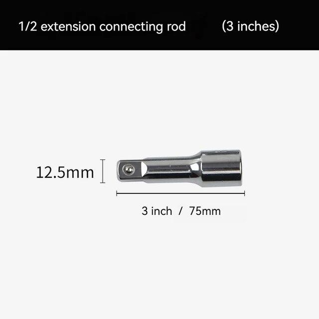 1/4 3/8 1/2 Socket Ratchet Wrench Extension Bar 50/75/100/125/150/250mm Long Bar Steering Sleeve Connecting Rod Accessories