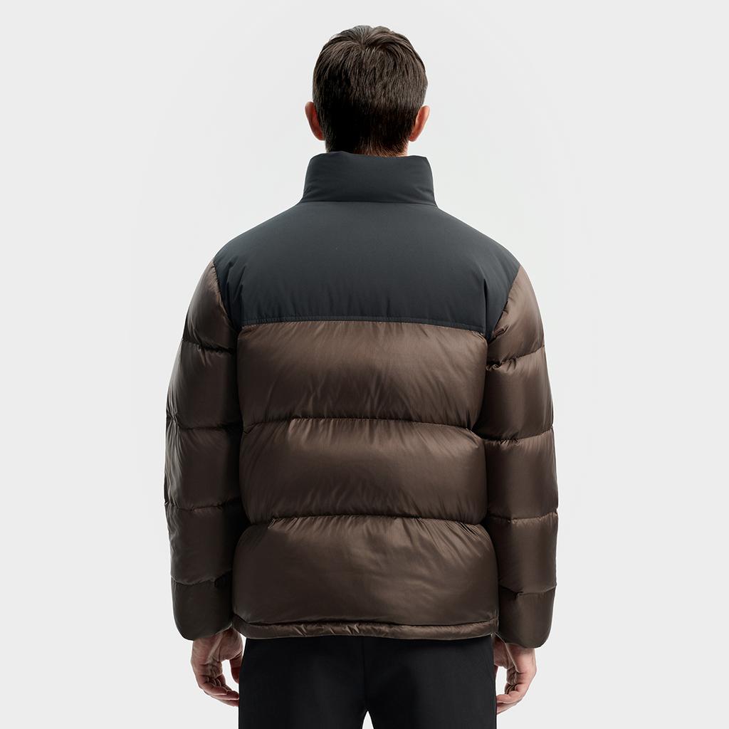 Fila Ski Series 4810 Snow Peak Goose Down Trendy Personality Cool Sports Color Block Warm Stand Collar Woven Down Jacket Men Jacket A11M546927FBG