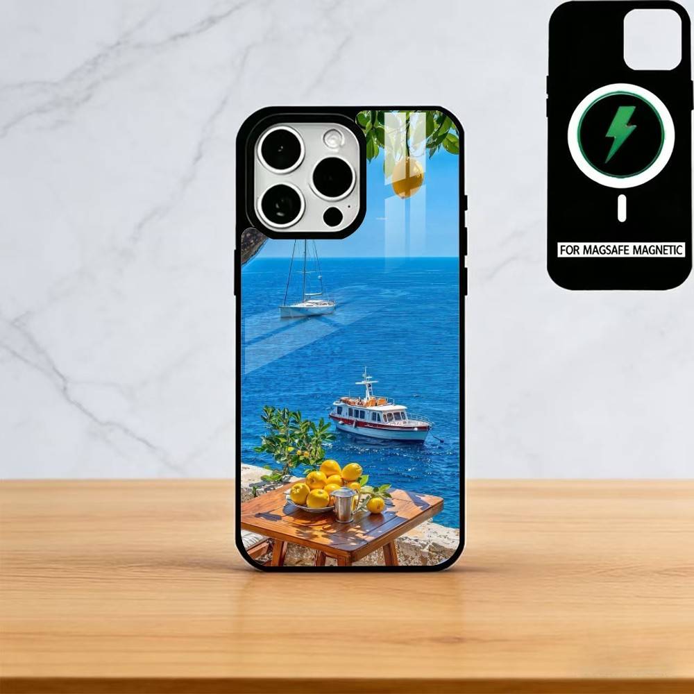 European Amalfi Coast Lemon Phone Case For iPhone17,16,15,14,13,12,11 Plus,Pro Magnetic For Magsafe Wireless Charging