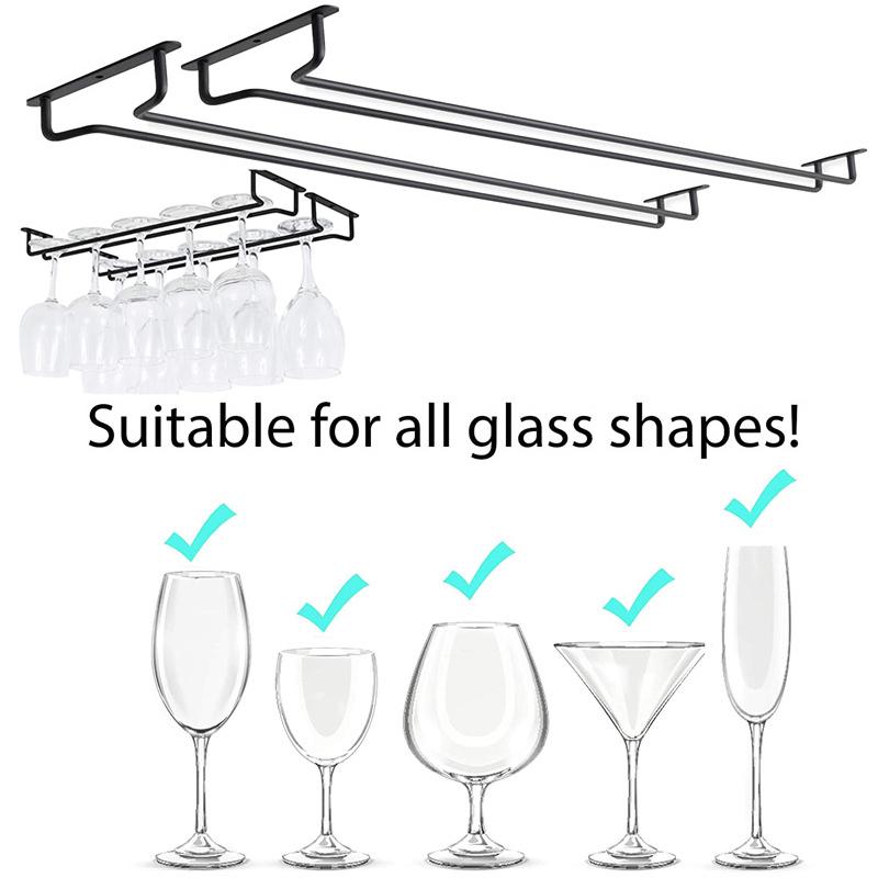 Wall Mount Wine Glass Holder Under Cabinet Wine Glass Holder Hanger Organizer Convenience Hanging Stemware Holder For Kitchen