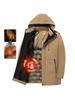 Men's Winter Plus Size Graphene Padded Cotton Hooded Jacket for Middle-Aged & Elderly