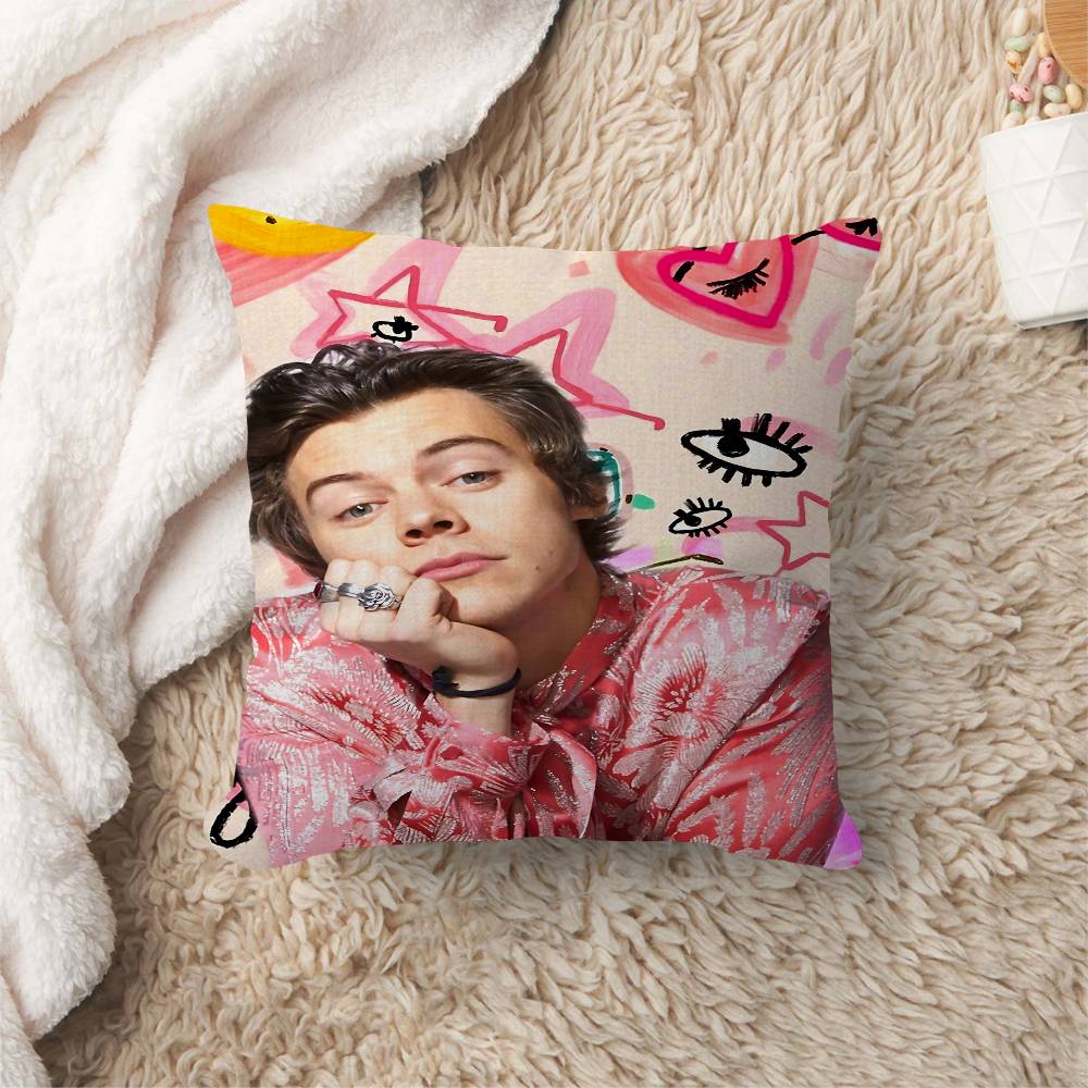 Singer H-Harrys S-Styles Personalized Picture Text Home Decorative Pillows Household Gifts 45x45cm