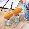 2Pcs/Set Colorful Cute  Easter Bunny Figurine Carrot-Carrying Bunny Statue  Tabletop Decor