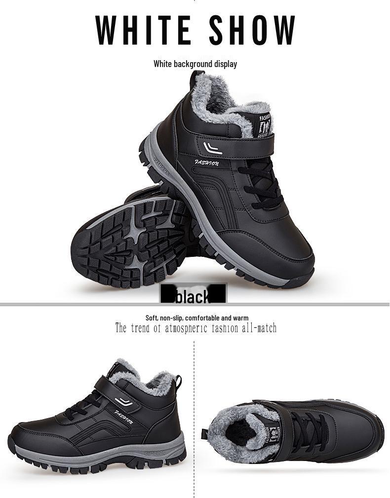 Autumn & Winter Large Size Non-Slip Walking Shoes for Middle-Aged & Elderly - Trendy, Warm, and Casual