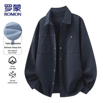 Camicia Casual da Uomo a Manica Lunga con Vestibilità Larga