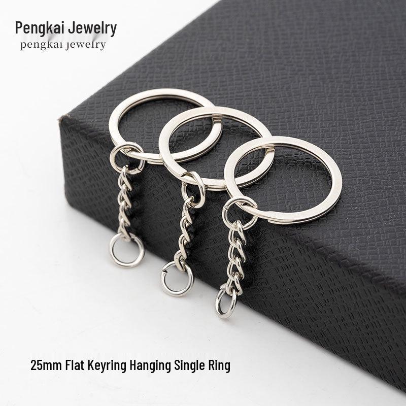 Eco-Friendly Nickel-Free Metal Keyring: DIY Jewelry Accessory, Split Ring Keychain with Doll Pendant