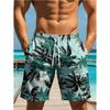 Vintage 3D Printed Mens Casual Shorts Coconut Tree Graphic Short Pants Summer Hawaiian Quick-Dry Swim Trunks Outdoor Mens Shorts