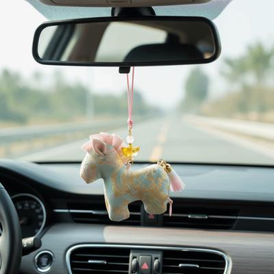Brocade Zodiac Horse Sachet Embroidery Refillable Bag Horse Hanging Decoration Zipper Design Chinese Style Pony Car Pendant
